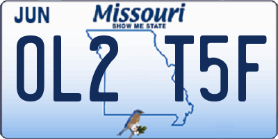 MO license plate OL2T5F