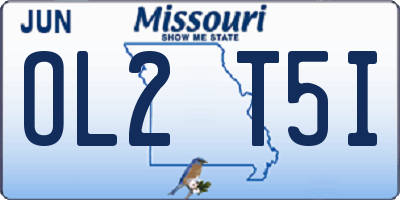 MO license plate OL2T5I