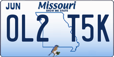 MO license plate OL2T5K