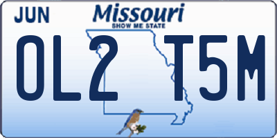 MO license plate OL2T5M