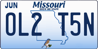 MO license plate OL2T5N