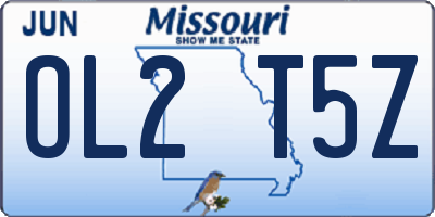 MO license plate OL2T5Z