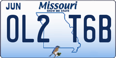 MO license plate OL2T6B