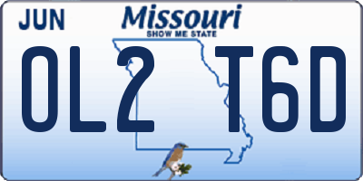 MO license plate OL2T6D
