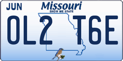 MO license plate OL2T6E