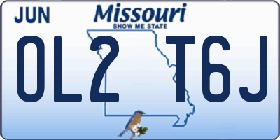 MO license plate OL2T6J