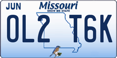 MO license plate OL2T6K