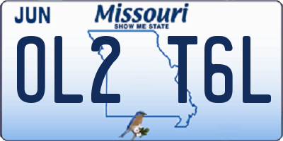 MO license plate OL2T6L