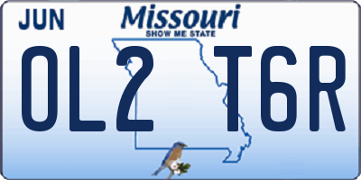 MO license plate OL2T6R
