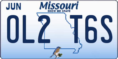 MO license plate OL2T6S