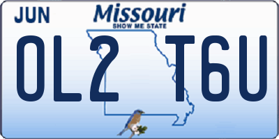 MO license plate OL2T6U