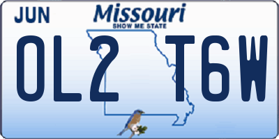 MO license plate OL2T6W