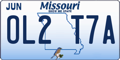 MO license plate OL2T7A