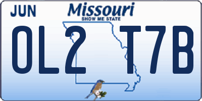 MO license plate OL2T7B