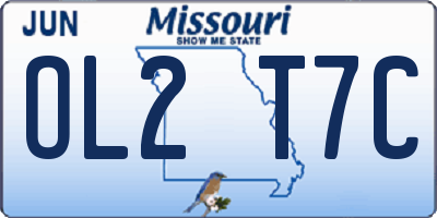 MO license plate OL2T7C
