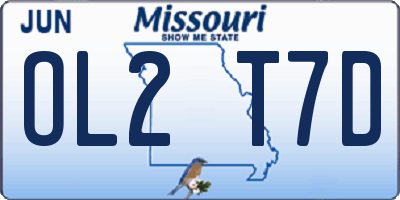 MO license plate OL2T7D