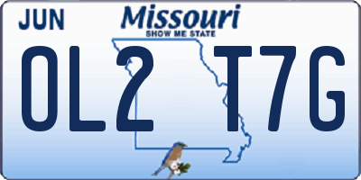 MO license plate OL2T7G