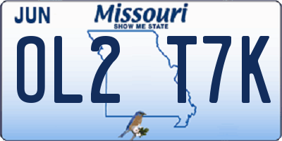 MO license plate OL2T7K