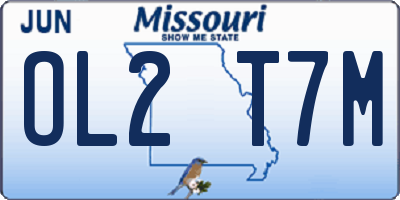 MO license plate OL2T7M