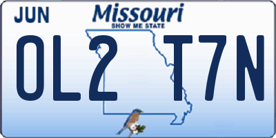 MO license plate OL2T7N