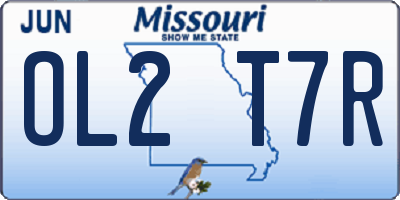 MO license plate OL2T7R