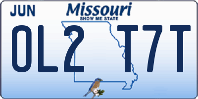 MO license plate OL2T7T