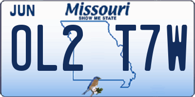 MO license plate OL2T7W