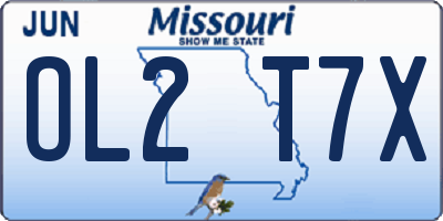 MO license plate OL2T7X
