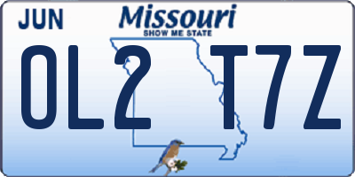 MO license plate OL2T7Z