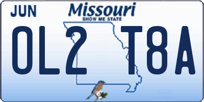 MO license plate OL2T8A