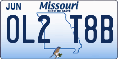 MO license plate OL2T8B