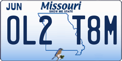 MO license plate OL2T8M