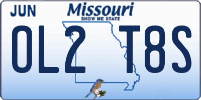 MO license plate OL2T8S