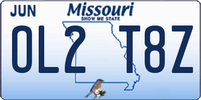 MO license plate OL2T8Z