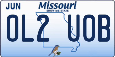 MO license plate OL2U0B