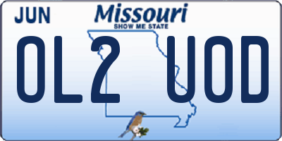 MO license plate OL2U0D