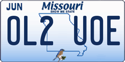 MO license plate OL2U0E