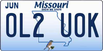 MO license plate OL2U0K
