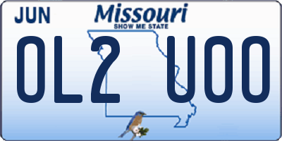MO license plate OL2U0O