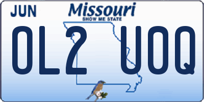 MO license plate OL2U0Q