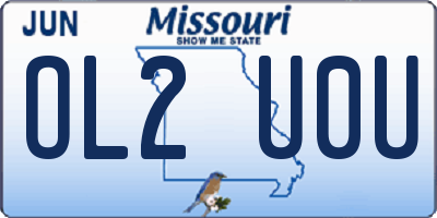 MO license plate OL2U0U