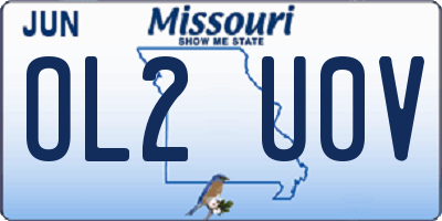 MO license plate OL2U0V
