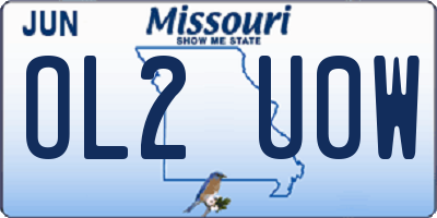 MO license plate OL2U0W