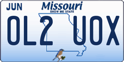 MO license plate OL2U0X