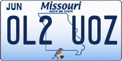 MO license plate OL2U0Z