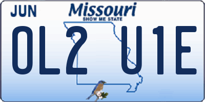 MO license plate OL2U1E