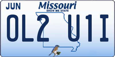 MO license plate OL2U1I