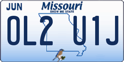 MO license plate OL2U1J