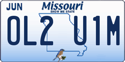 MO license plate OL2U1M