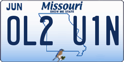 MO license plate OL2U1N